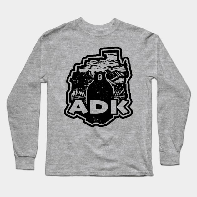 Adirondack black bear ADK Long Sleeve T-Shirt by WPHmedia